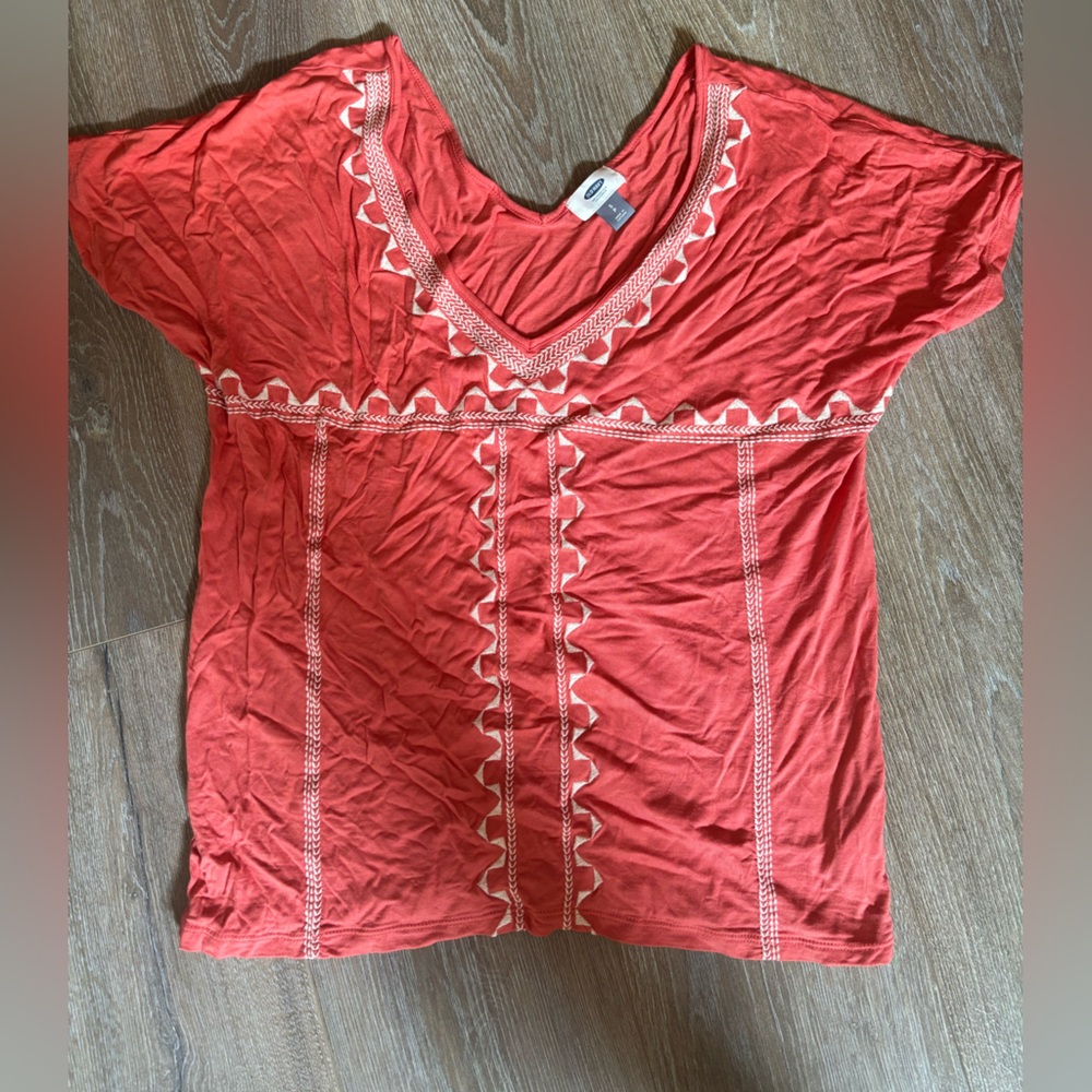 Women's Coral V-Neck Top